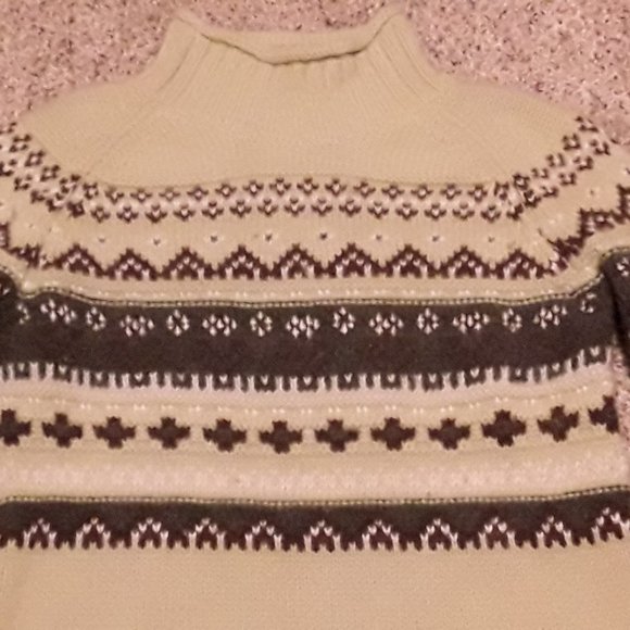 FROST Women's Wool Sweater in Light Lime Green & Brown: Size Small - Picture 3 of 7